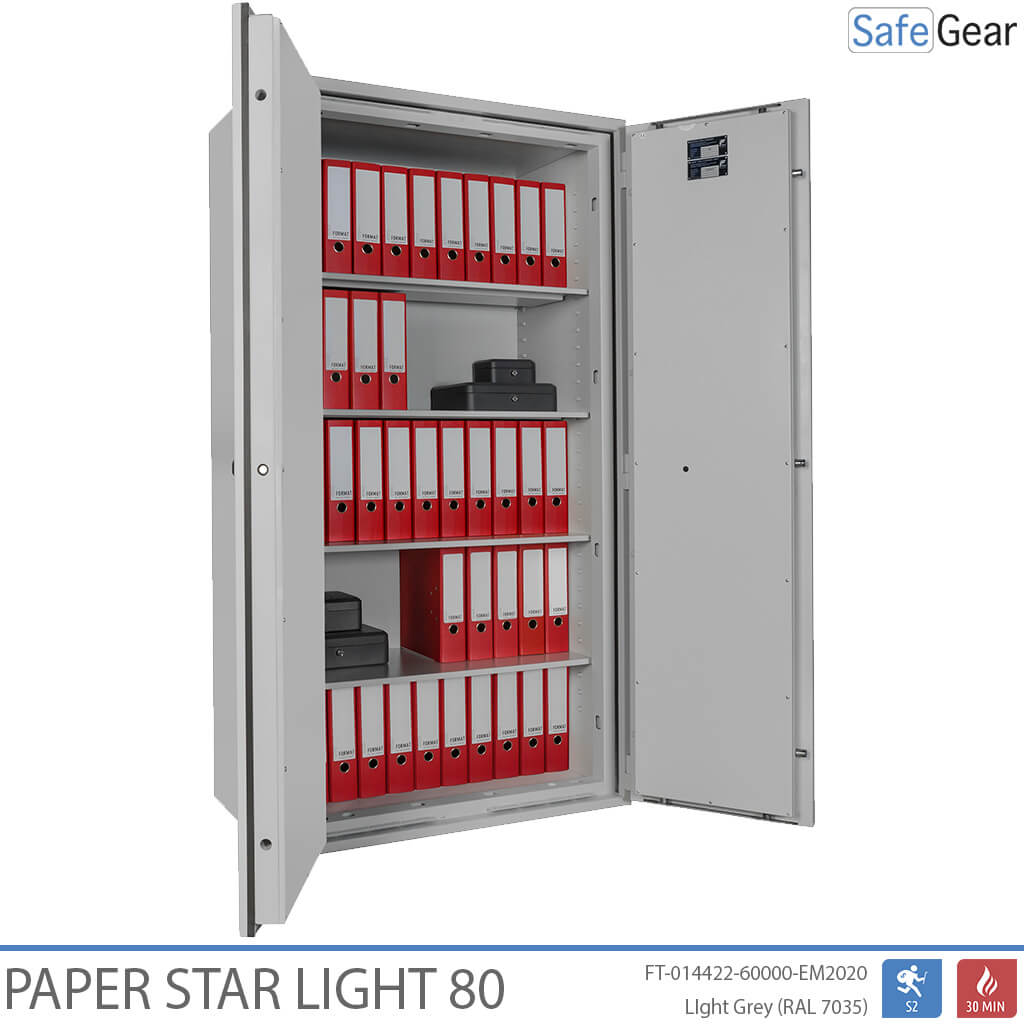 Paper Star Light 80 Dokumentskåp - 55 pärmar - Inbrottstest S2 / Brandtest 30 min