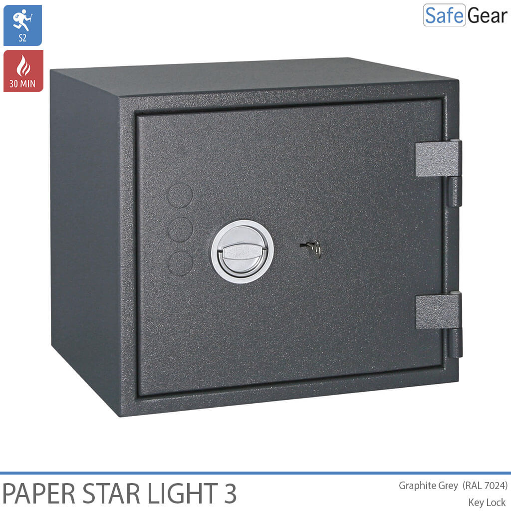 Paper Star Light 3 Brandsäkert Skåp - 5 pärmar - Inbrottstest Klass S2 / Brandtest 30 min