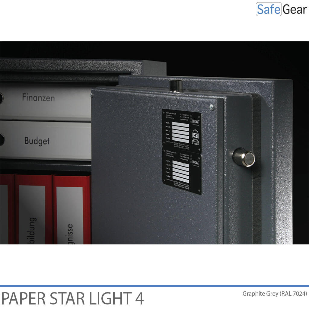Paper Star Light 4 Brandsäkert Skåp - 7 pärmar - Inbrottstest Klass S2 / Brandtest 30 min