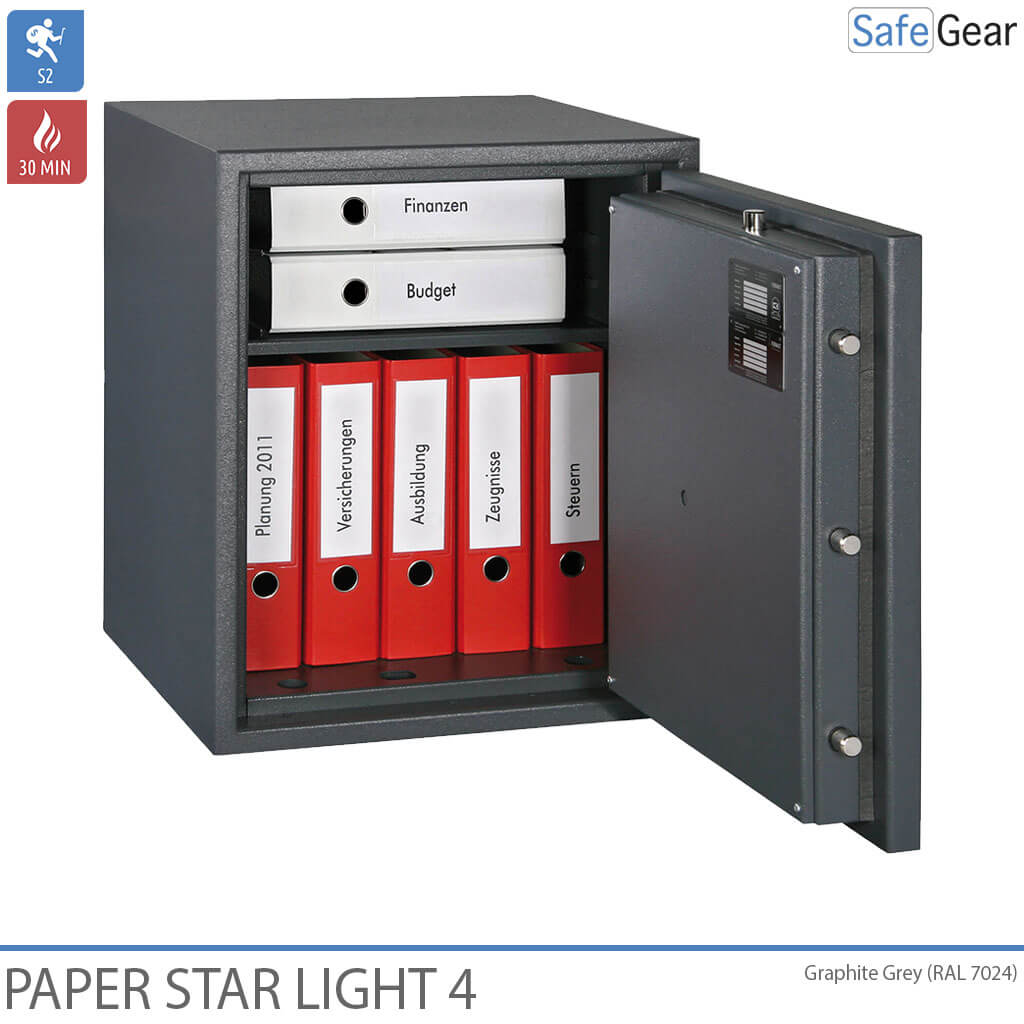 Paper Star Light 4 Brandsäkert Skåp - 7 pärmar - Inbrottstest Klass S2 / Brandtest 30 min