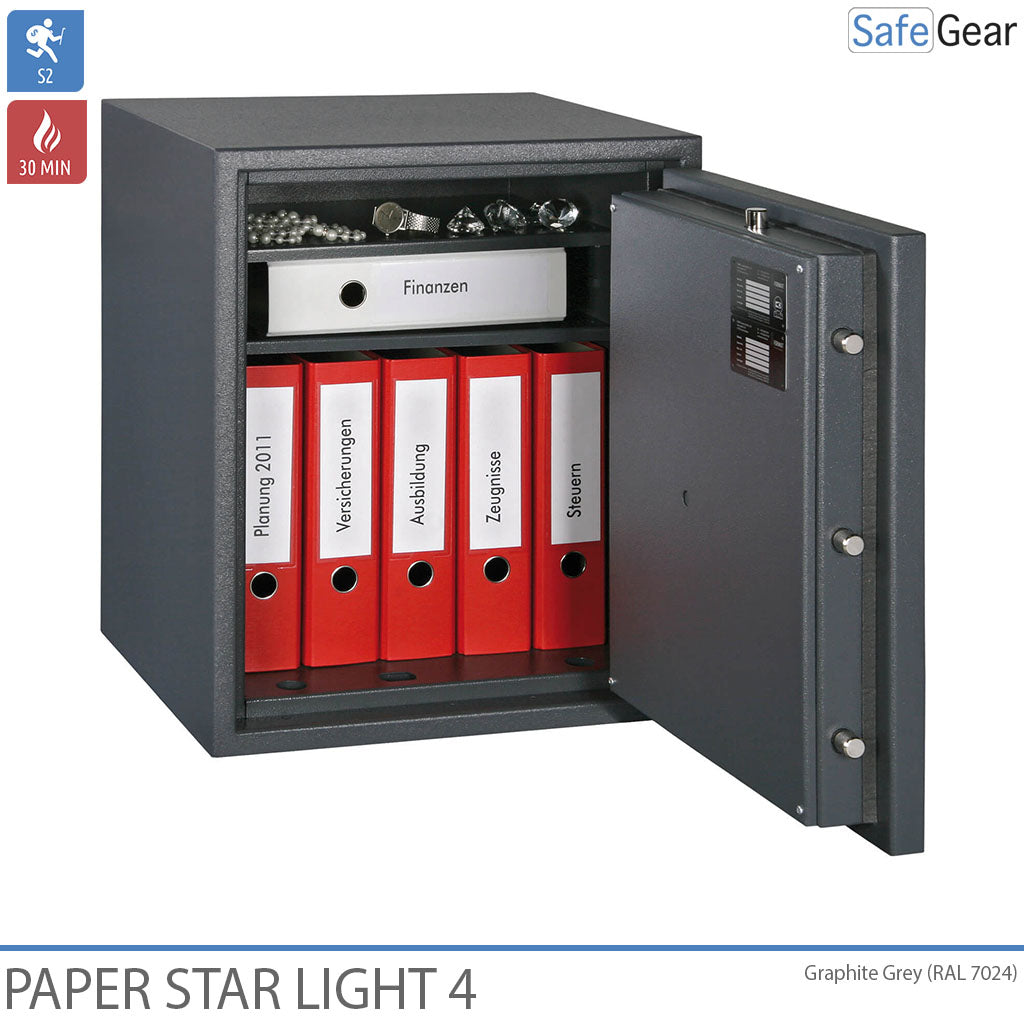 Paper Star Light 4 Brandsäkert Skåp - 7 pärmar - Inbrottstest Klass S2 / Brandtest 30 min