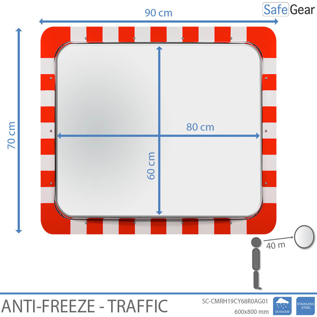 Trafikspegel – rostfritt stål – frostskyddad