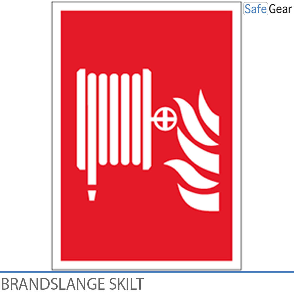 Brandslangsskylt – 297 x 210 mm – självhäftande vinyl