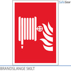 Brandslangsskylt – 297 x 210 mm – självhäftande vinyl