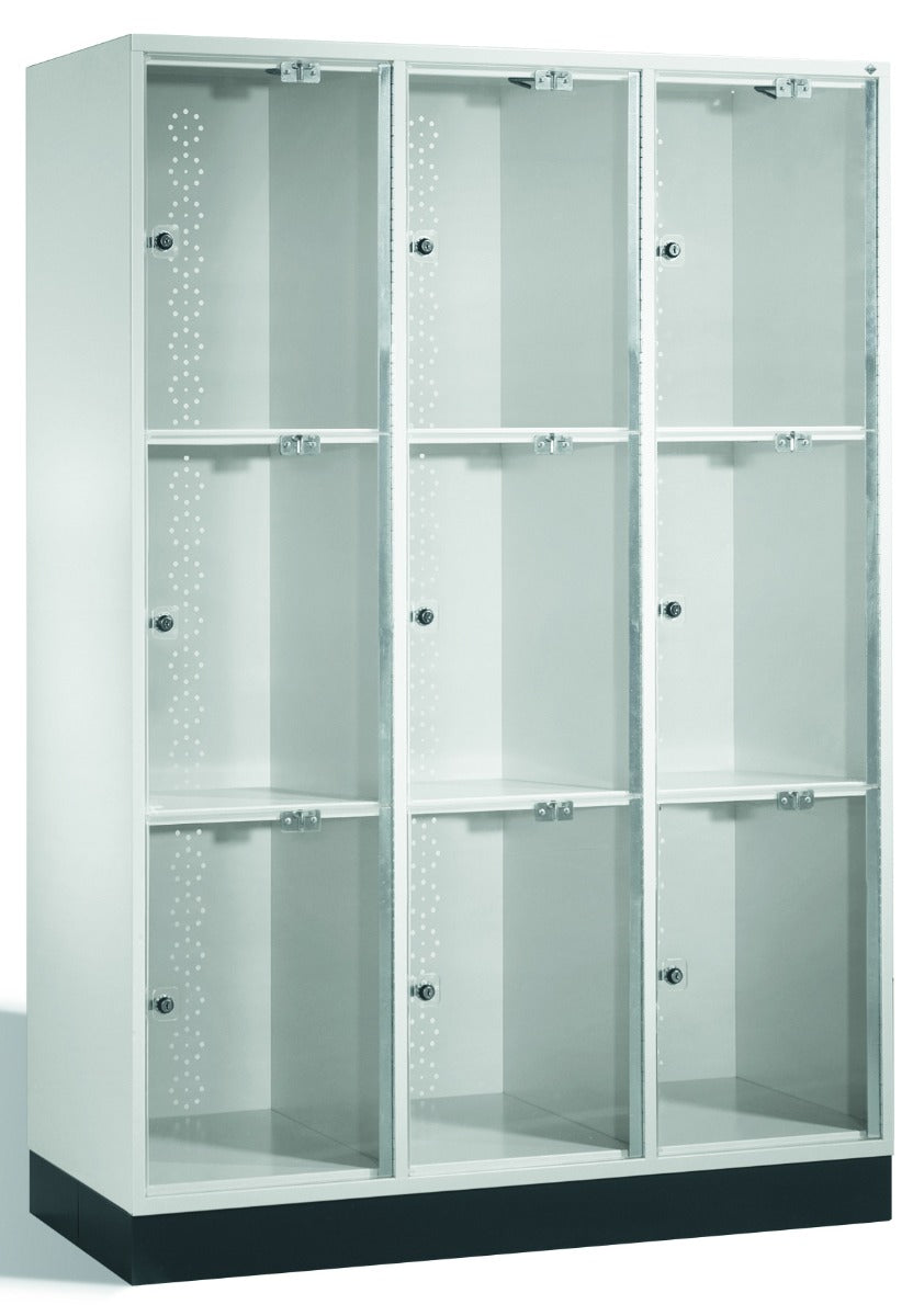 Serie Intro – väskförvaringsskåp – 9 fack med akryldörrar