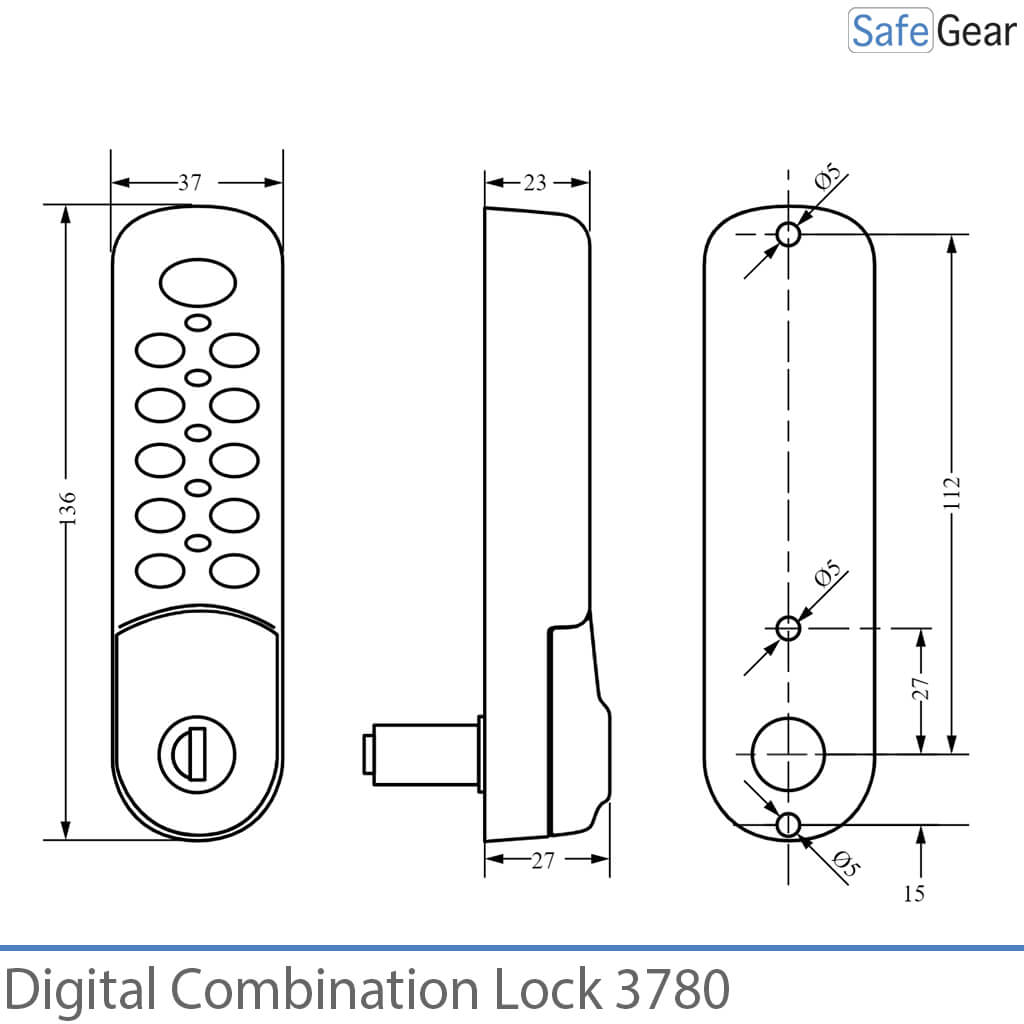 Digitalt kombinationslås 3780