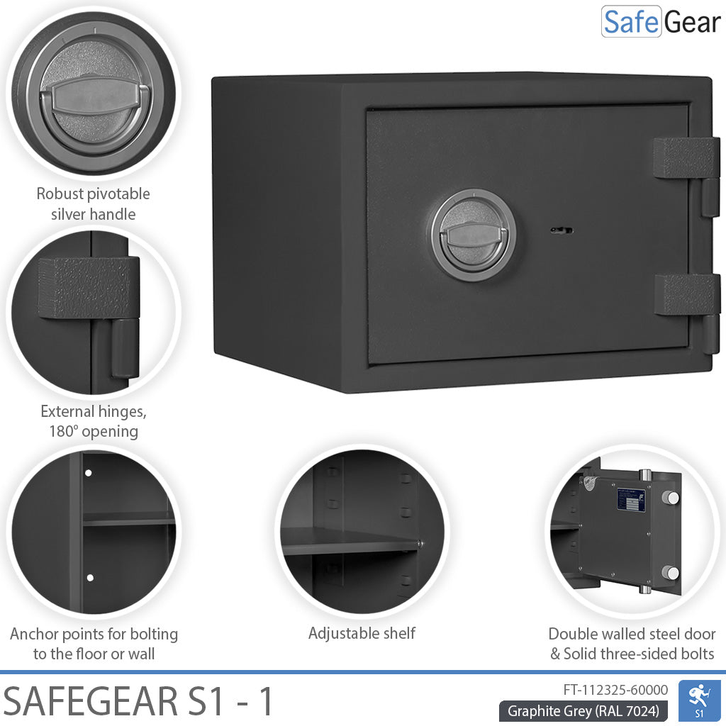 SafeGear SG 1 - Säkerhetsskåp (34 Liter) - Inbrottstest Klass S1