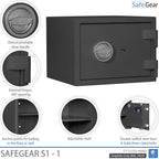 SafeGear SG 1 - Säkerhetsskåp (34 Liter) - Inbrottstest Klass S1