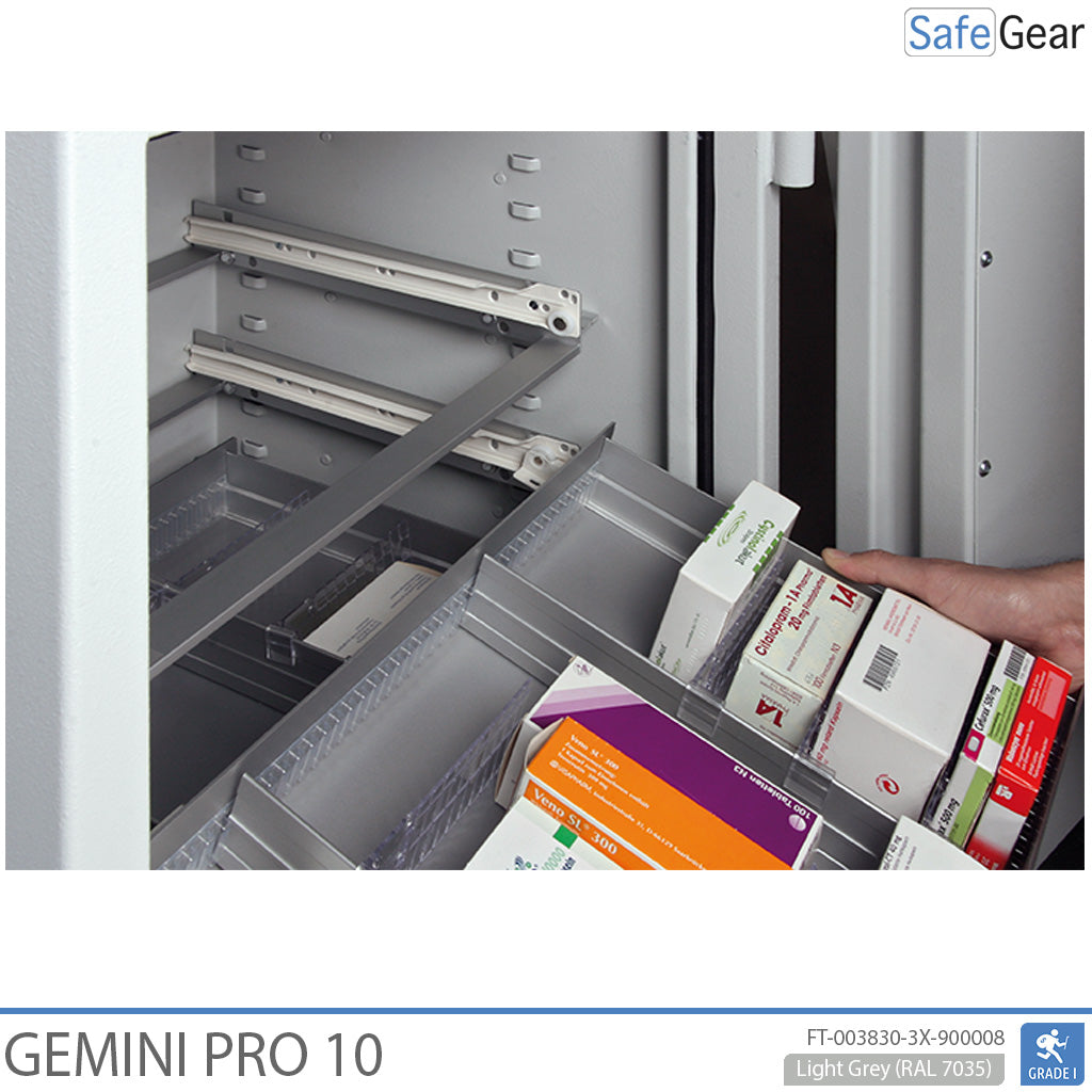 Gemini Pro 10 – apoteksskåp (103 liter) – 3 lådor – inbrottstest Klass I