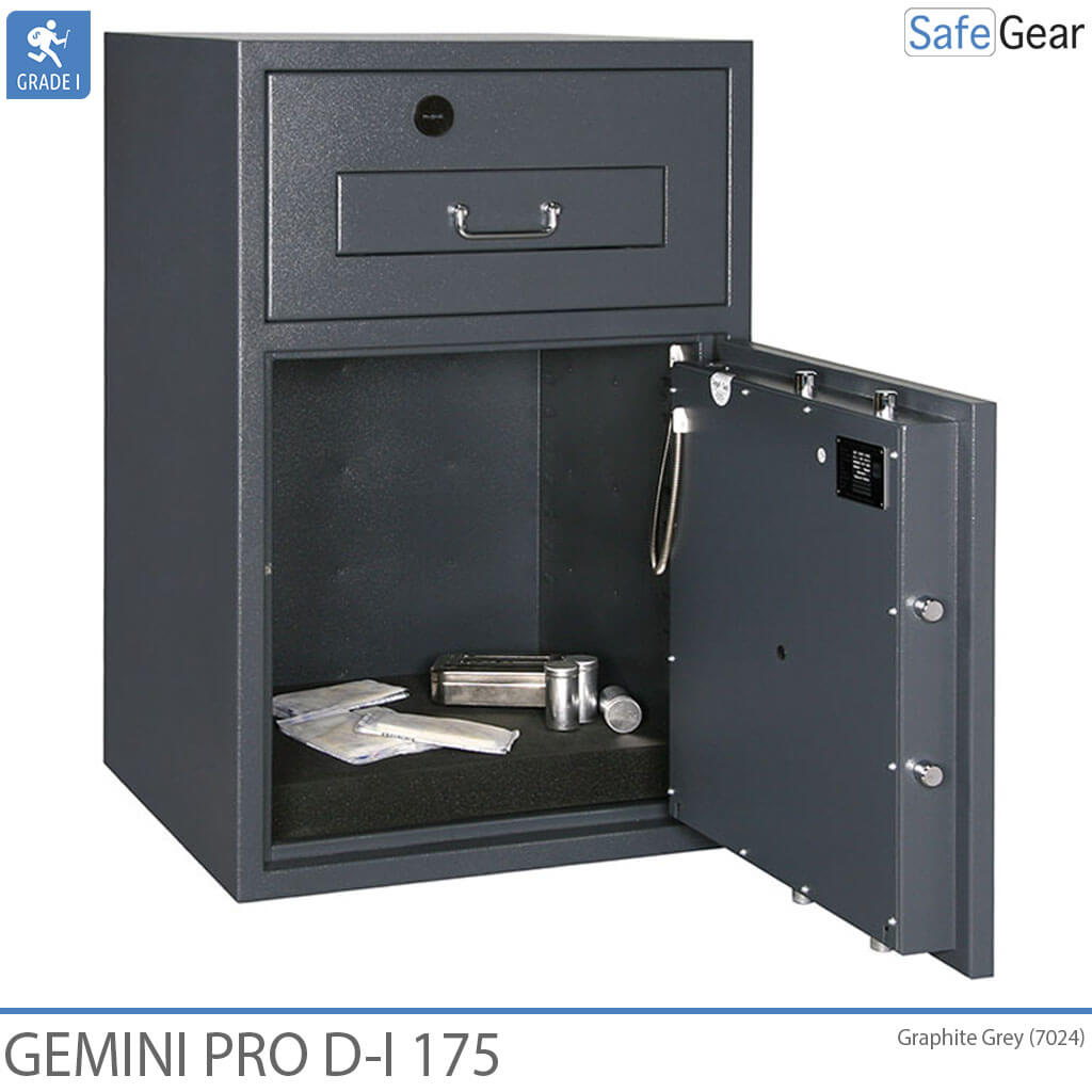 Gemini Pro D-I 340 deposit safe with the safe door open