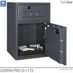 Gemini Pro D-I 340 deposit safe with the safe door open