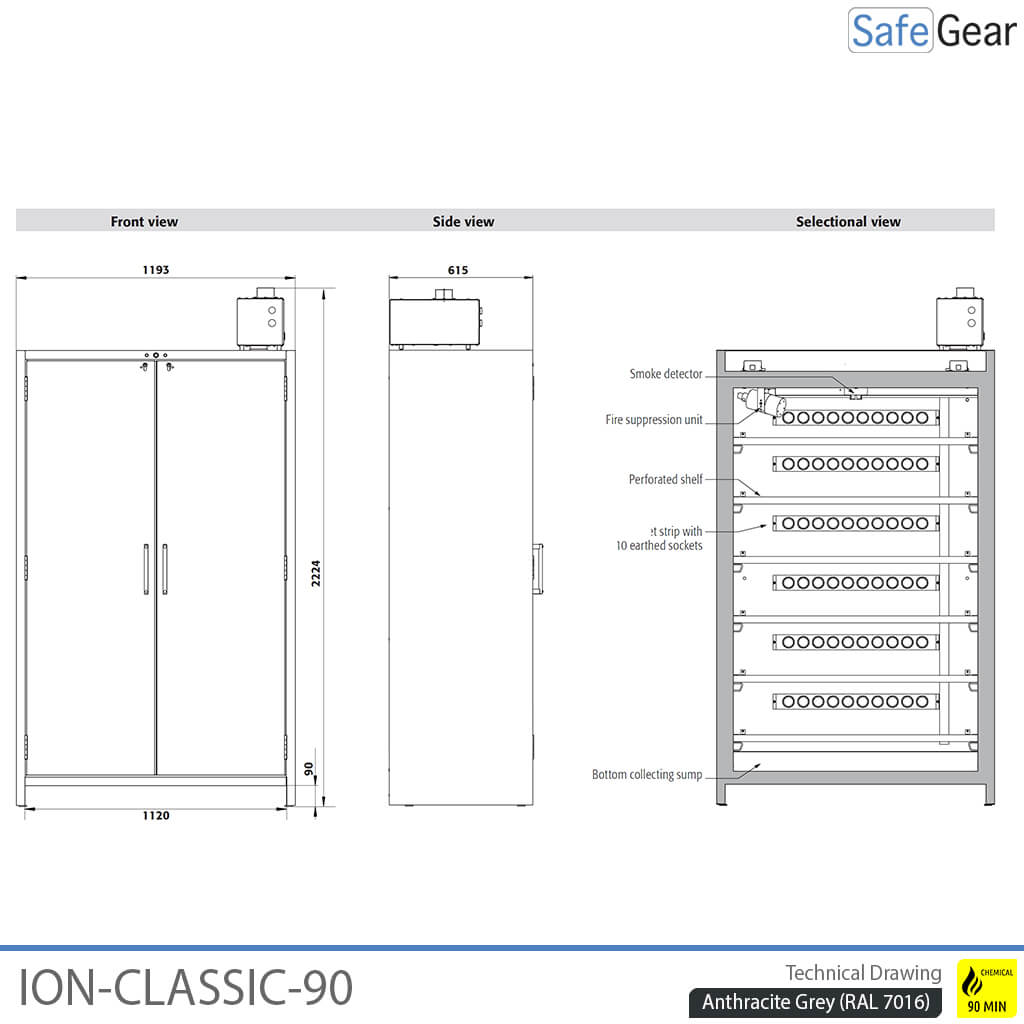 ION-CLASSIC-90 Batterilager Pro 120 cm