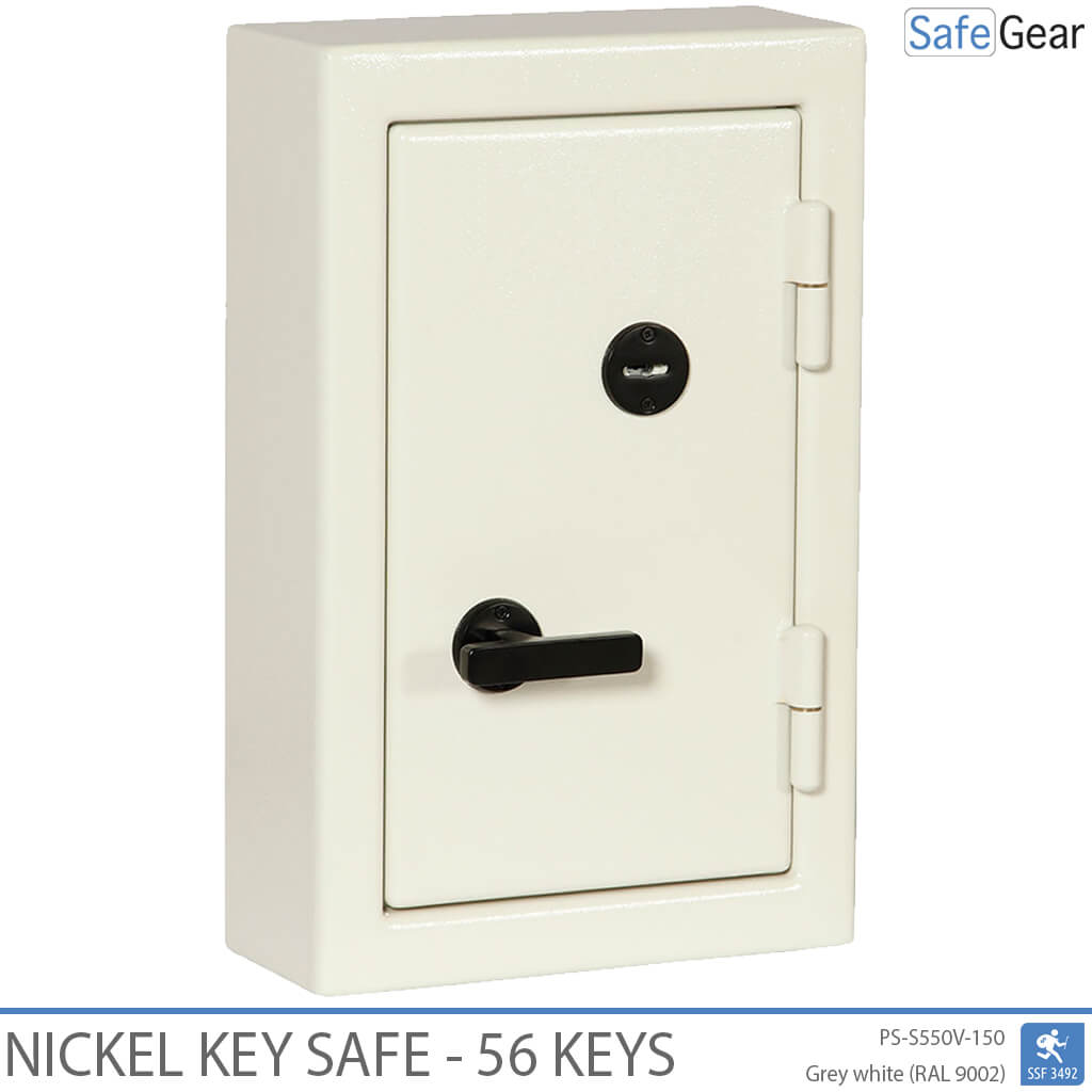 Nickel Nyckelskåp – 56 nycklar – nyckellås
