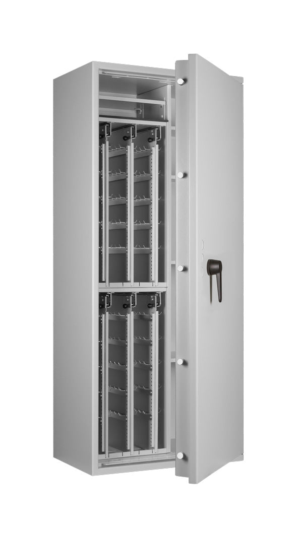 STC 3-360 AS Kombi car key safe in Light Grey, door open at 45 degrees