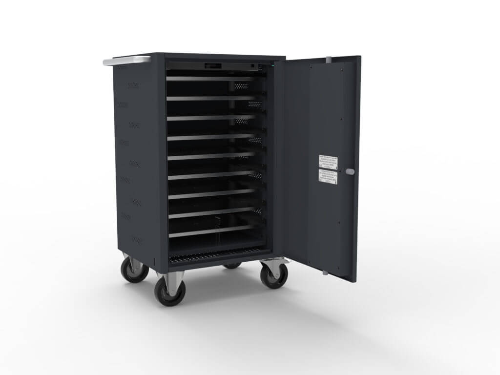 Guardian 1100 datorvagn – 10 bärbara datorer med laddning – nyckellås