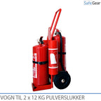Vagn för två Brandsläckare (12 kg) och Brandfilt/ögonspolning