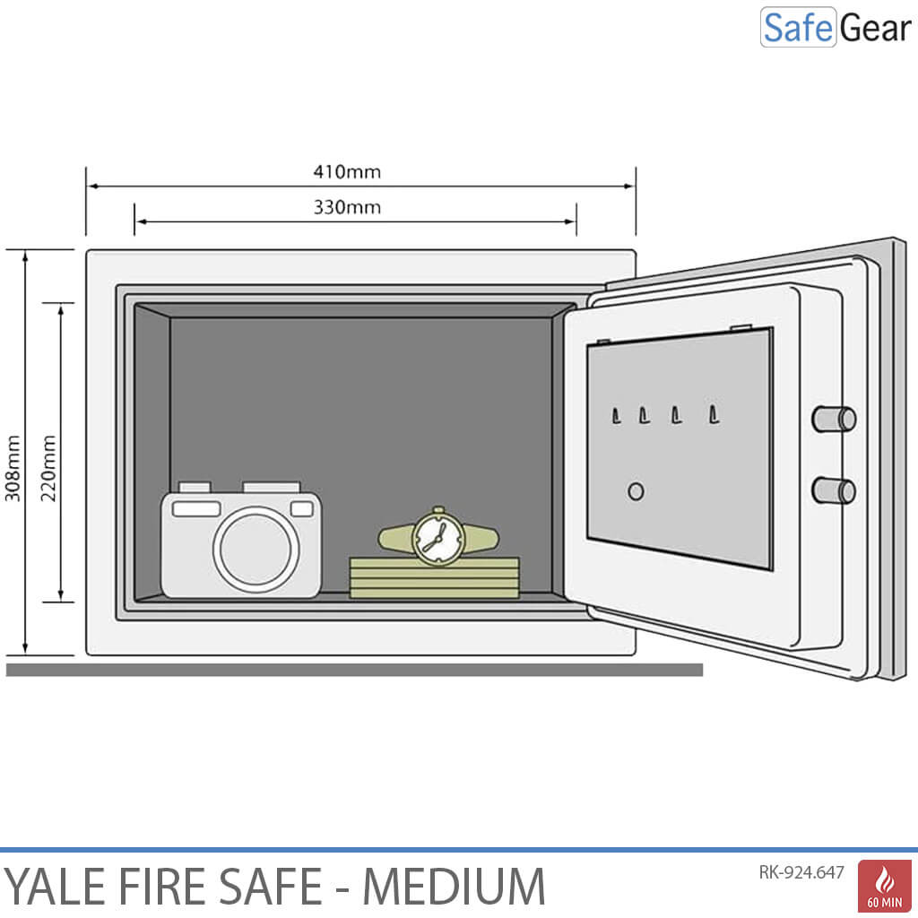 Yale YFM310 brandsäkert (16L) medelstort – Värdeskåp – Brandskydd 60